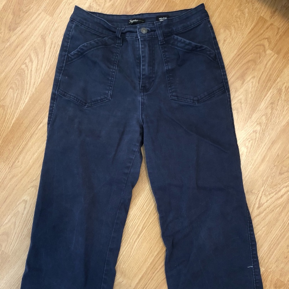 High rise cropped flare leg pants